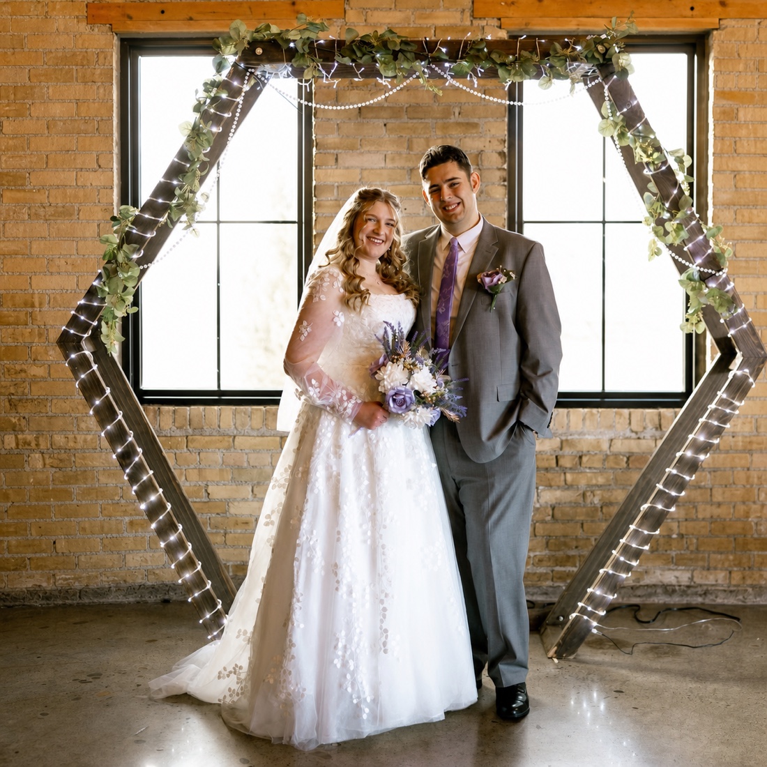 Adam and Carly Leveille on their wedding day