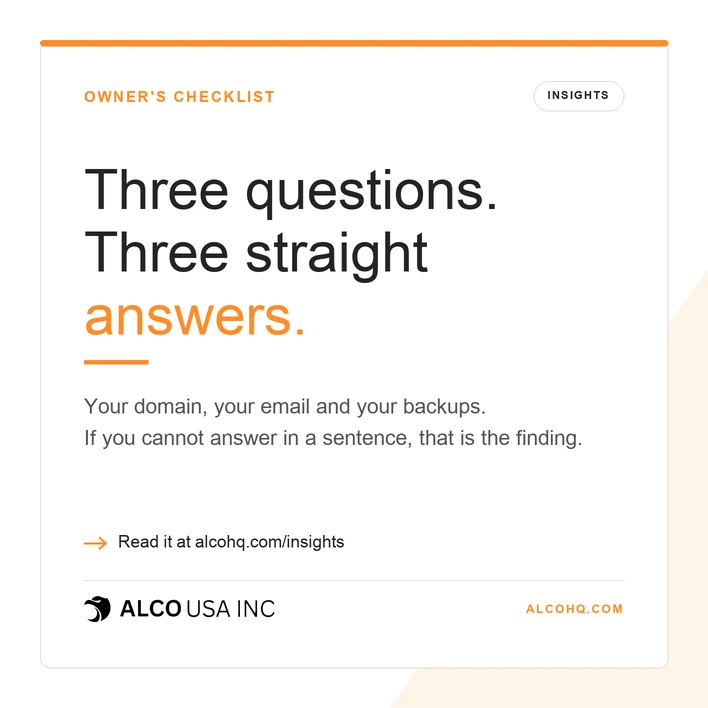 ALCO Insights graphic: Three questions. Three straight answers.