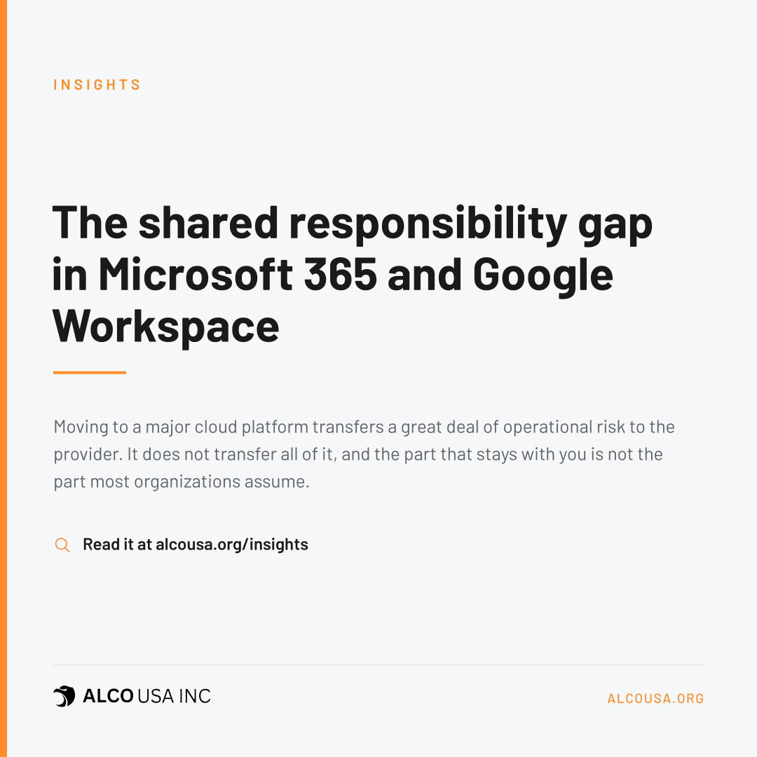 The shared responsibility gap in Microsoft 365 and Google Workspace