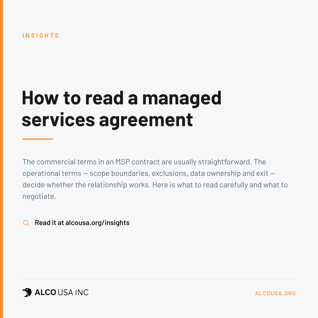 How to read a managed services agreement