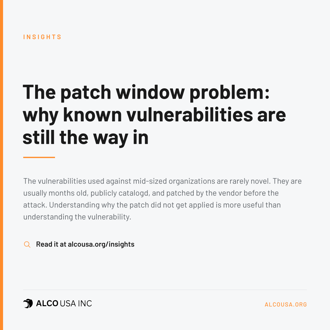 The patch window problem: why known vulnerabilities are still the way in