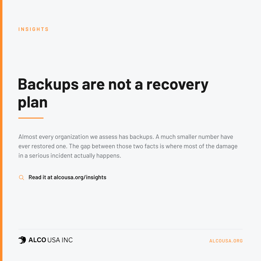 Backups are not a recovery plan