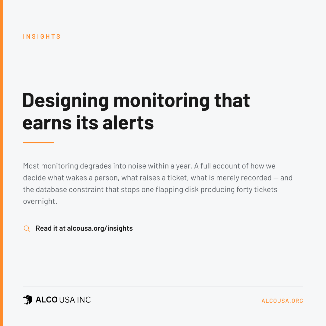 Designing monitoring that earns its alerts