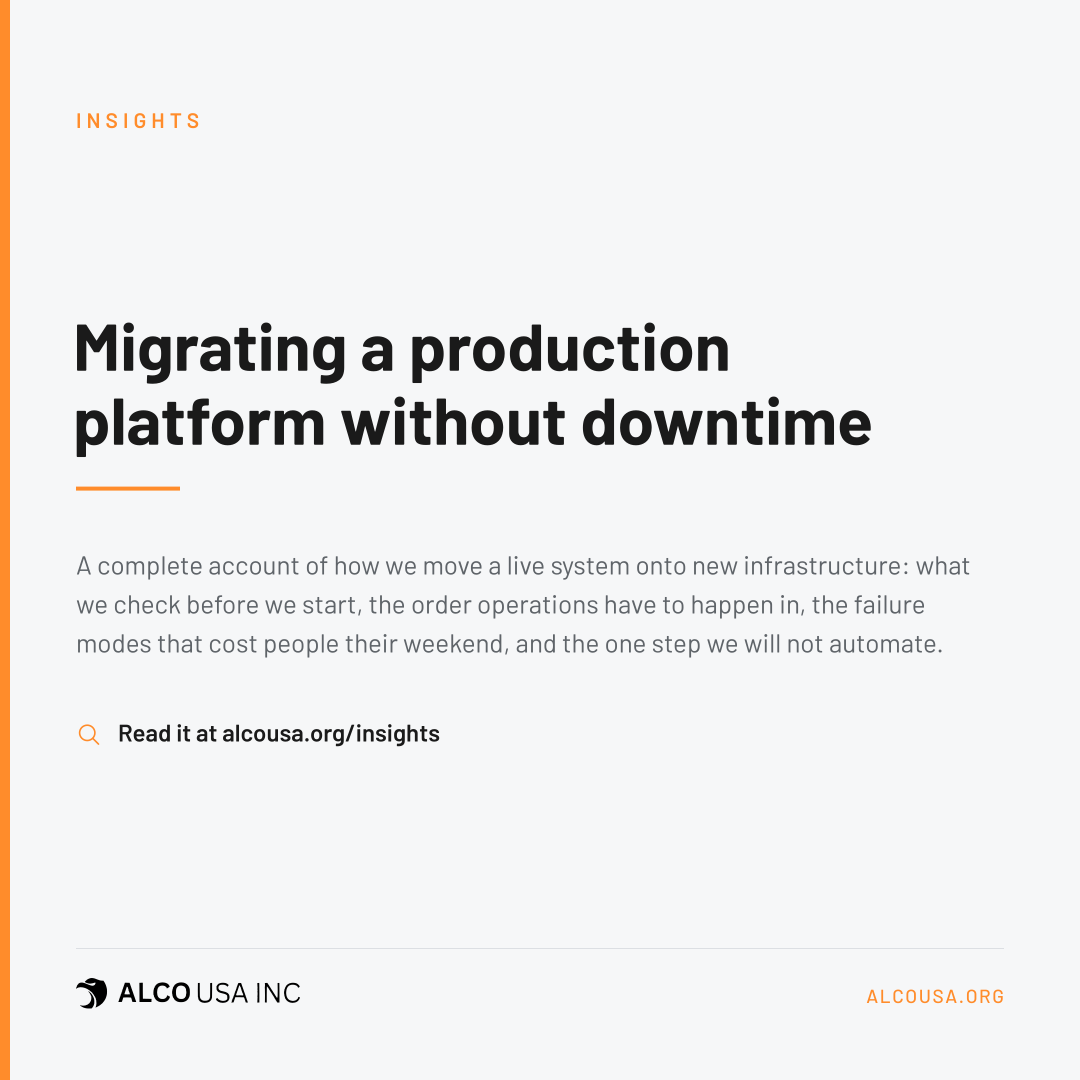 Migrating a production platform without downtime