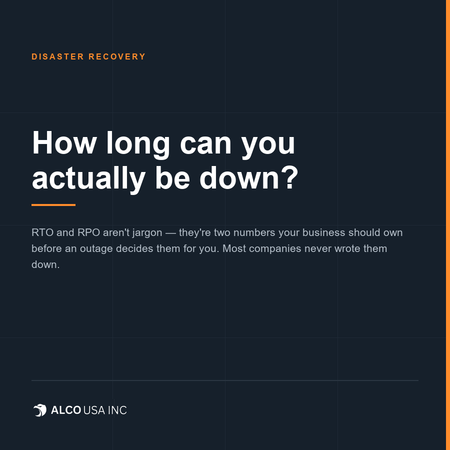 The two numbers every recovery plan needs