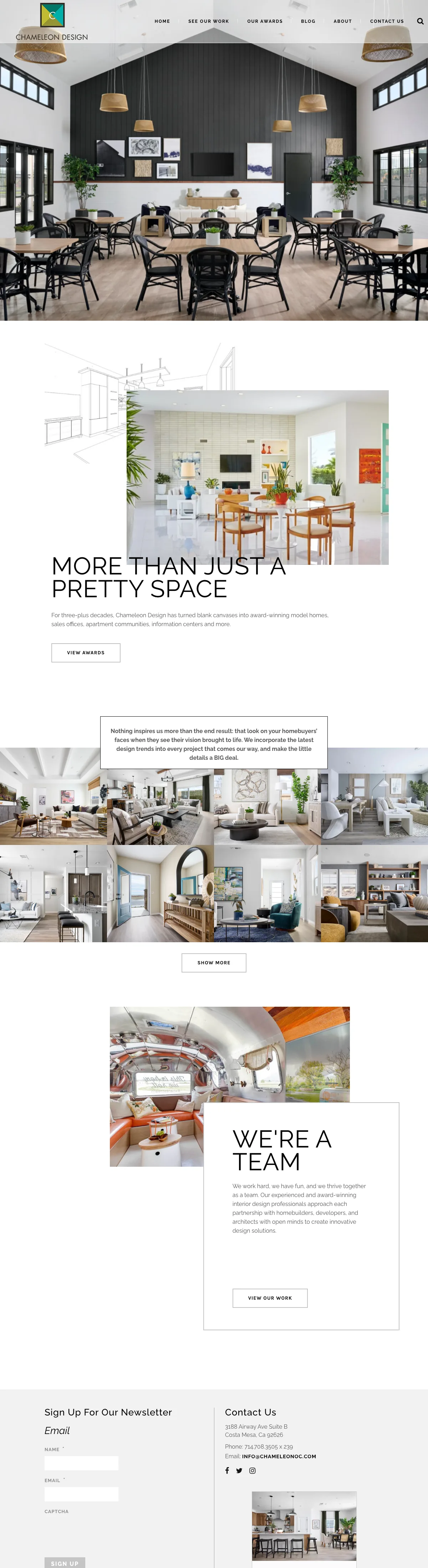 Chameleon Design website, desktop view